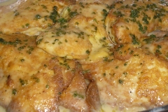 Parmesan Chicken Paillards in Lemon Burre Blanc