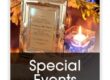 A picture of some candles and a frame with the words " special events ".