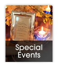 btnevents A picture of some candles and a frame with the words " special events ".